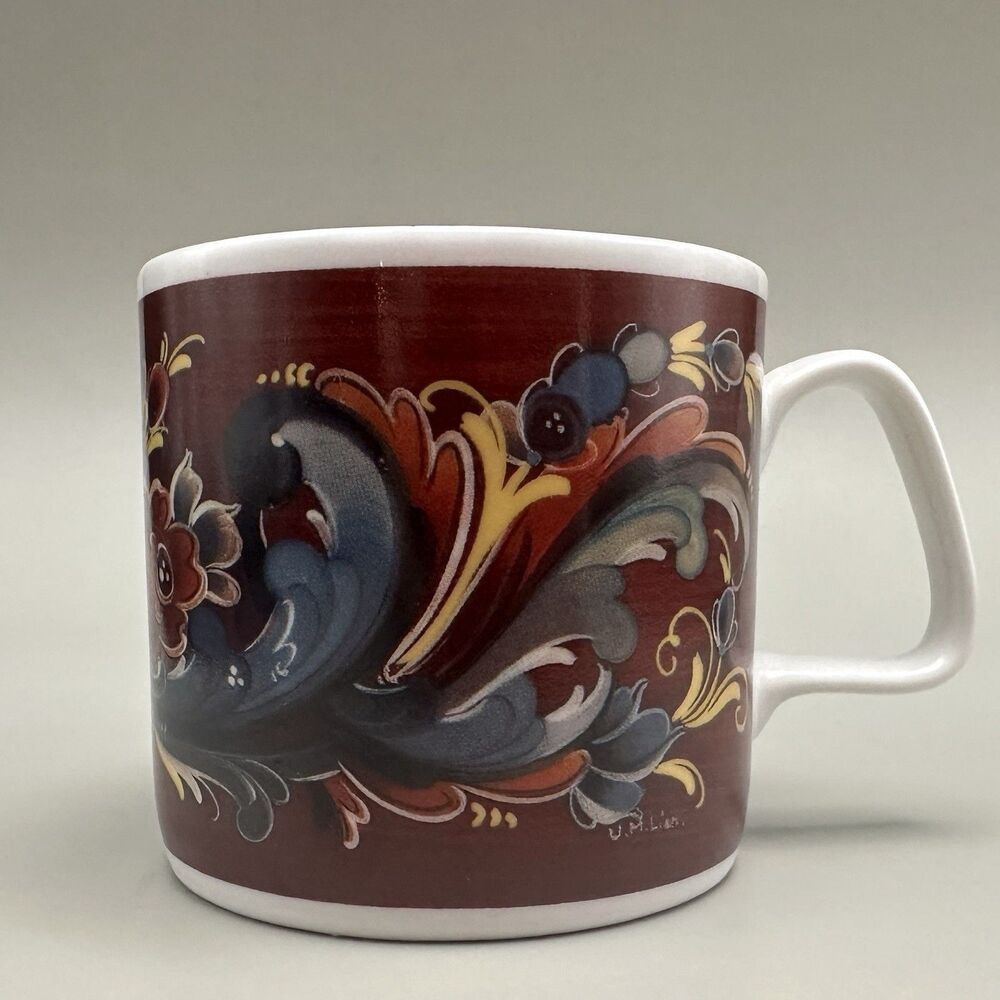 Norwegian Rosemaling Espresso Cup Unni Marie Lien Nord Suvenir Norway